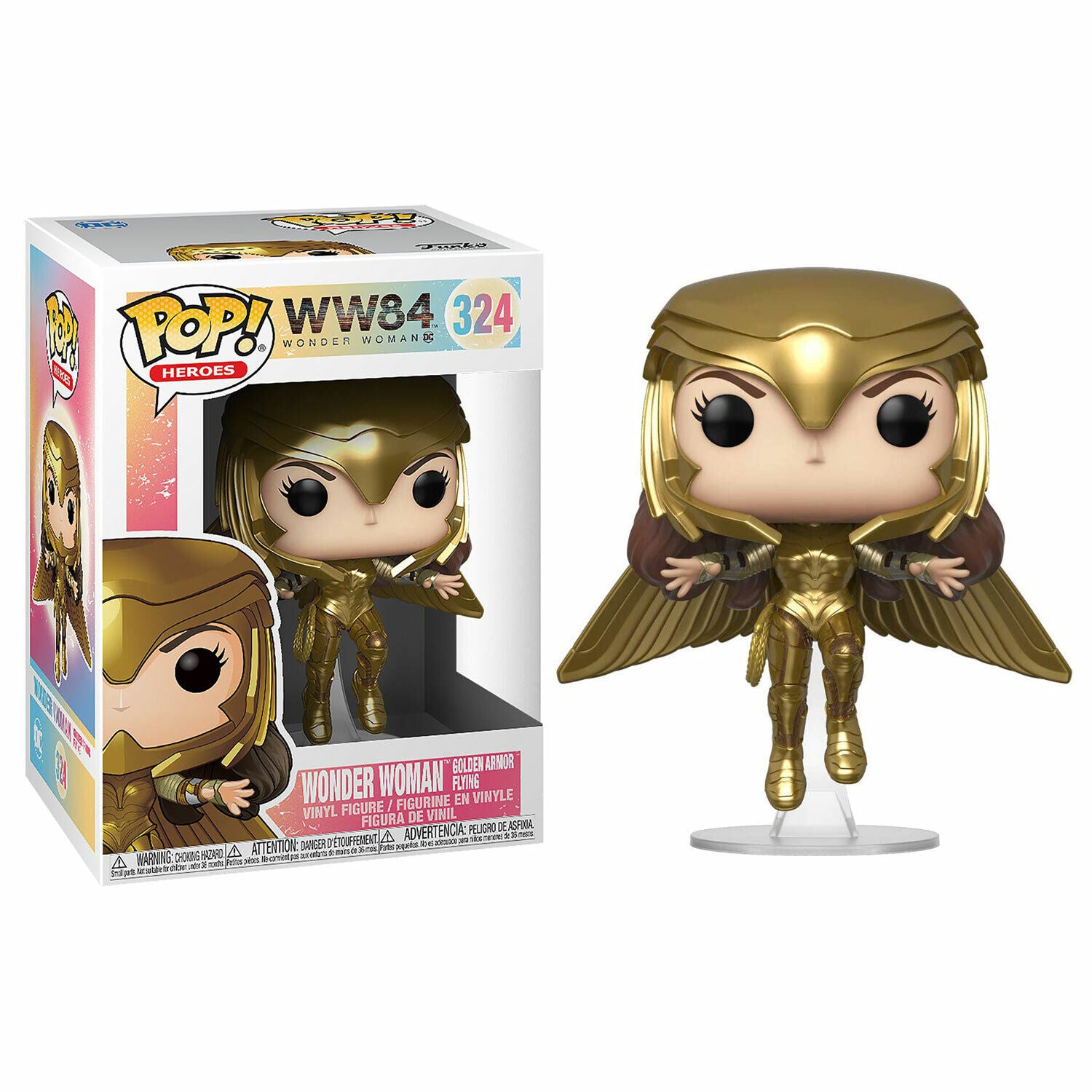 New DC Wonder Woman 1984 Pop! Vinyl Figure - Golden Armor Flying Collectible