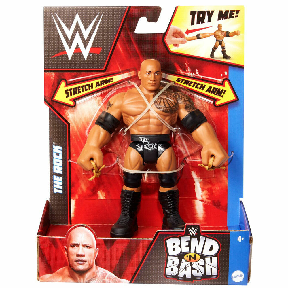 New WWE Bend 'N Bash The Rock Action Figure - Collectible Toy