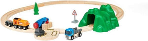 BRIO World Starter Lift & Load Train Set A for Kids Age 3 Years Up - Wooden Rail