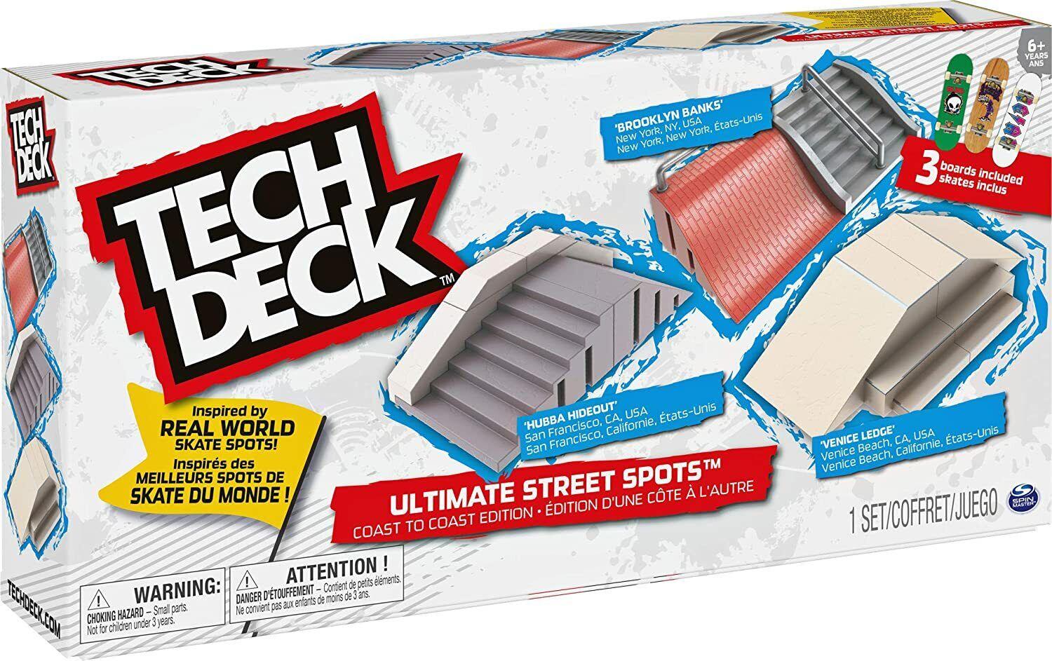 Tech Deck Ultimate Street Spots Coast To Coast w/ 3 Exclusive Boards - New