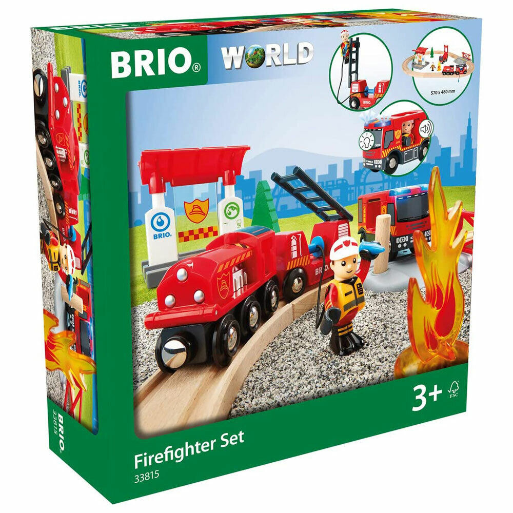 BRIO World Firefighter Set 33815 - New in Box! Save Lives & Have Fun!