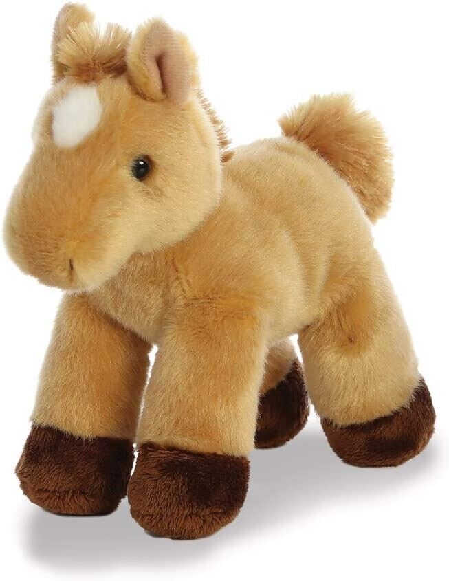 AURORA, 13298, Mini Flopsie Horse, 8In, Soft Toy, Brown