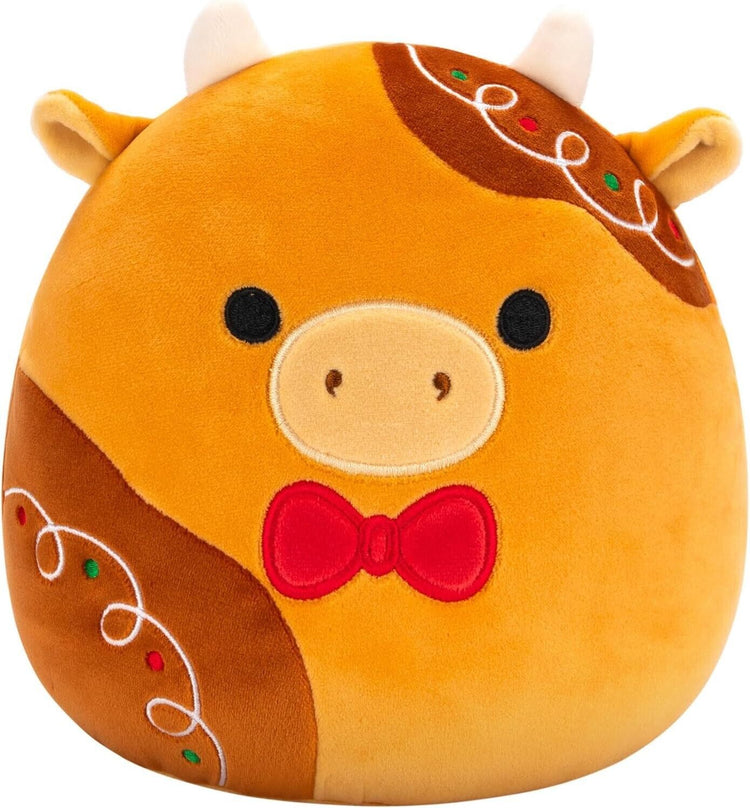 Squishmallows 2024 Christmas 7.5 Inch Plush - NEW Seasonal Collection Jericho the Gingerbread Cow