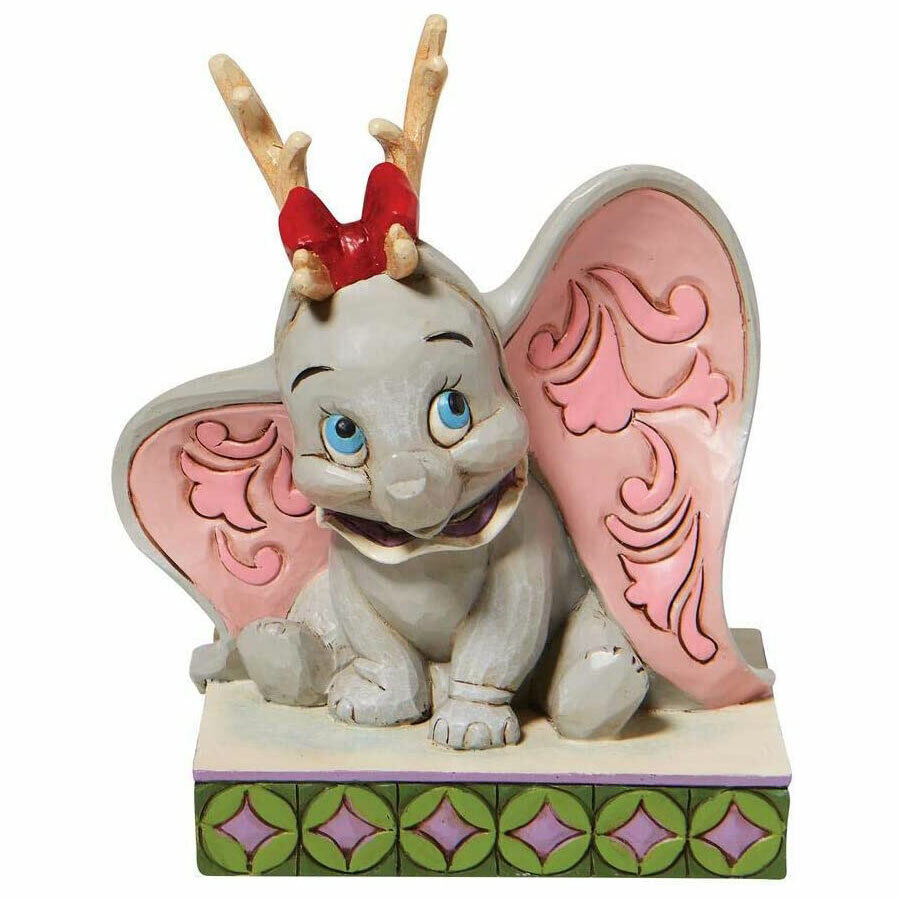 Disney Traditions Santa's Cheerful Helper Dumbo Reindeer Figurine