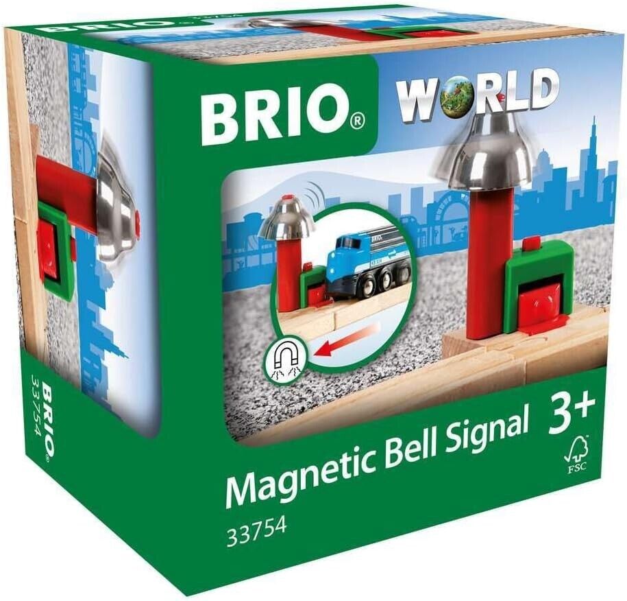 BRIO World Magnetic Railway Bell Signal for Kids Age 3 Years Up - Compatible wit