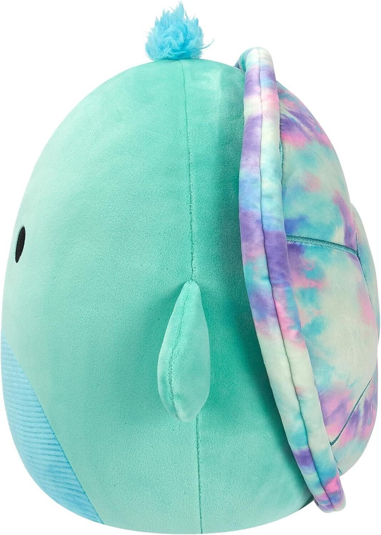 Squishmallows SQCR05477 16-Inch-Cascade The Teal Turtle with Tie-Dye Shell, Mult