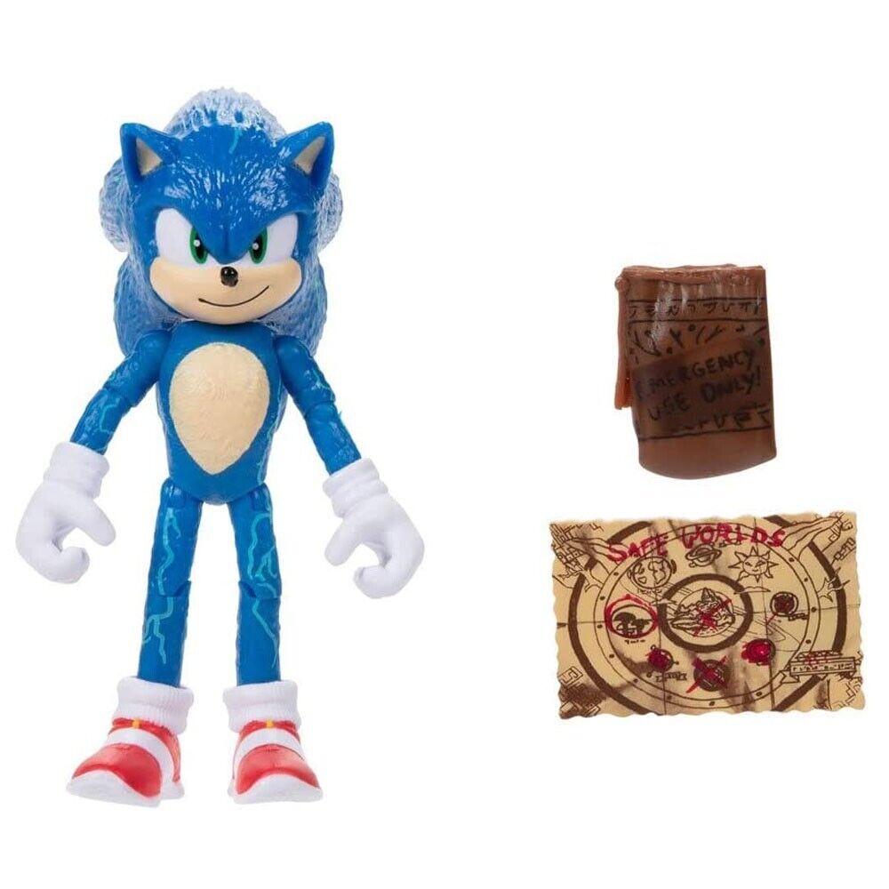 Sonic The Hedgehog 2 Movie: 4-Inch Sonic with Map Action Figure *NEW*