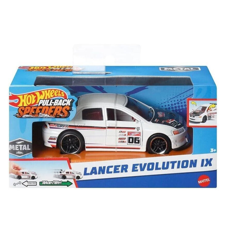 HOT WHEELS PULL-BACK SPEEDERS ASSOTMENT SELECT YOUR FAVOURITE LANCER EVOLUTION IX