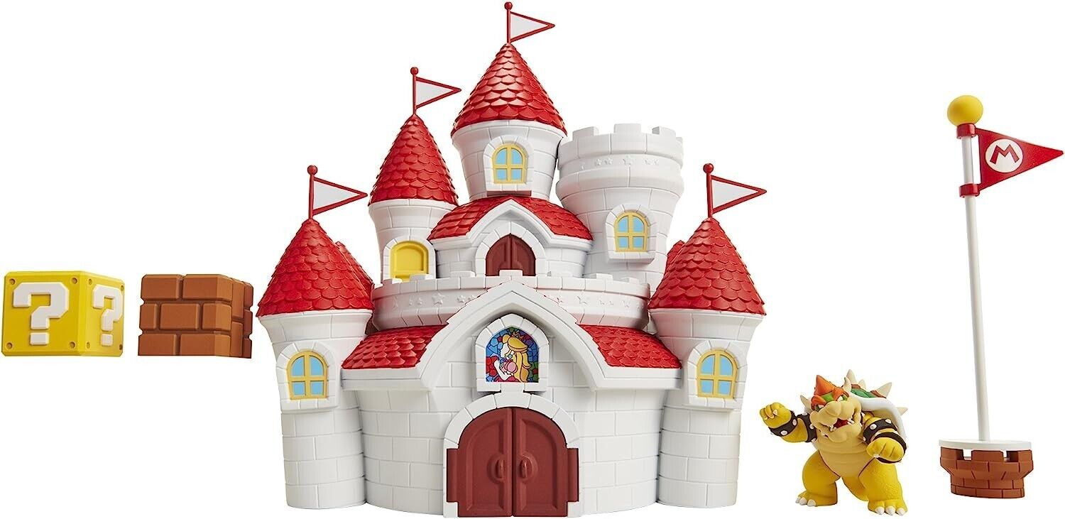 Nintendo Mushroom Kingdom Castle Playset Including Exclusive 2.5'/6cm Bowser Act