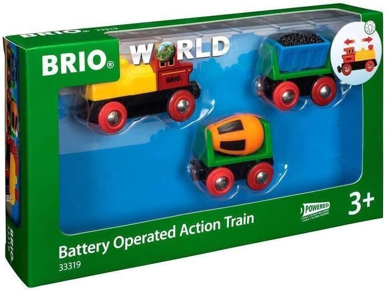 BRIO World Battery Operated Action Train for Kids Age 3 Years Up - Wooden Railwa