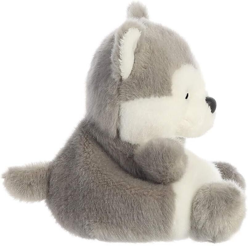 Aurora Palm Pals, Busky The Husky Dog, Soft Toy, 33474, 5 inches, Grey and White