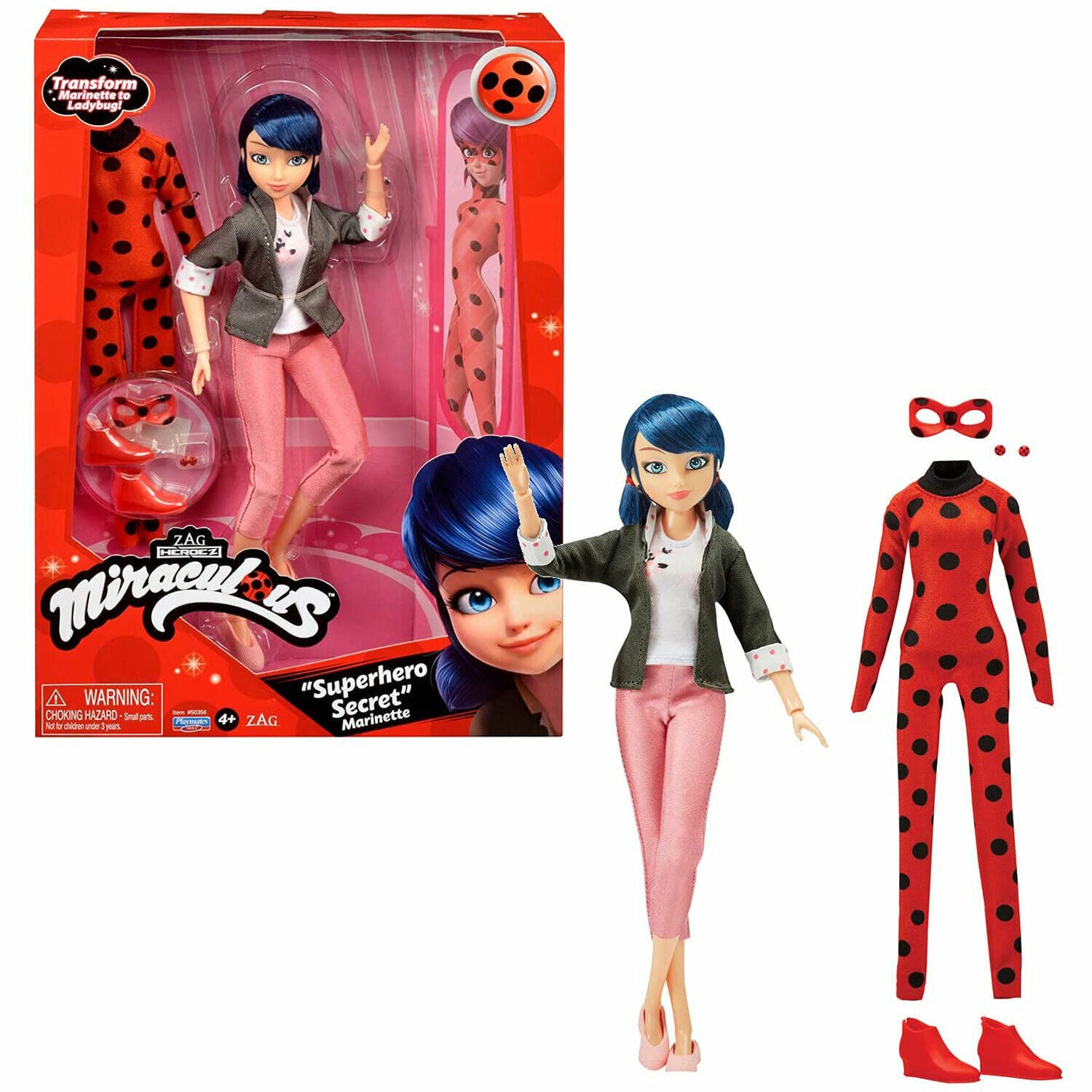 New Miraculous Ladybug Fashion Doll 26cm with 2 Outfits - Secret Marinette Super
