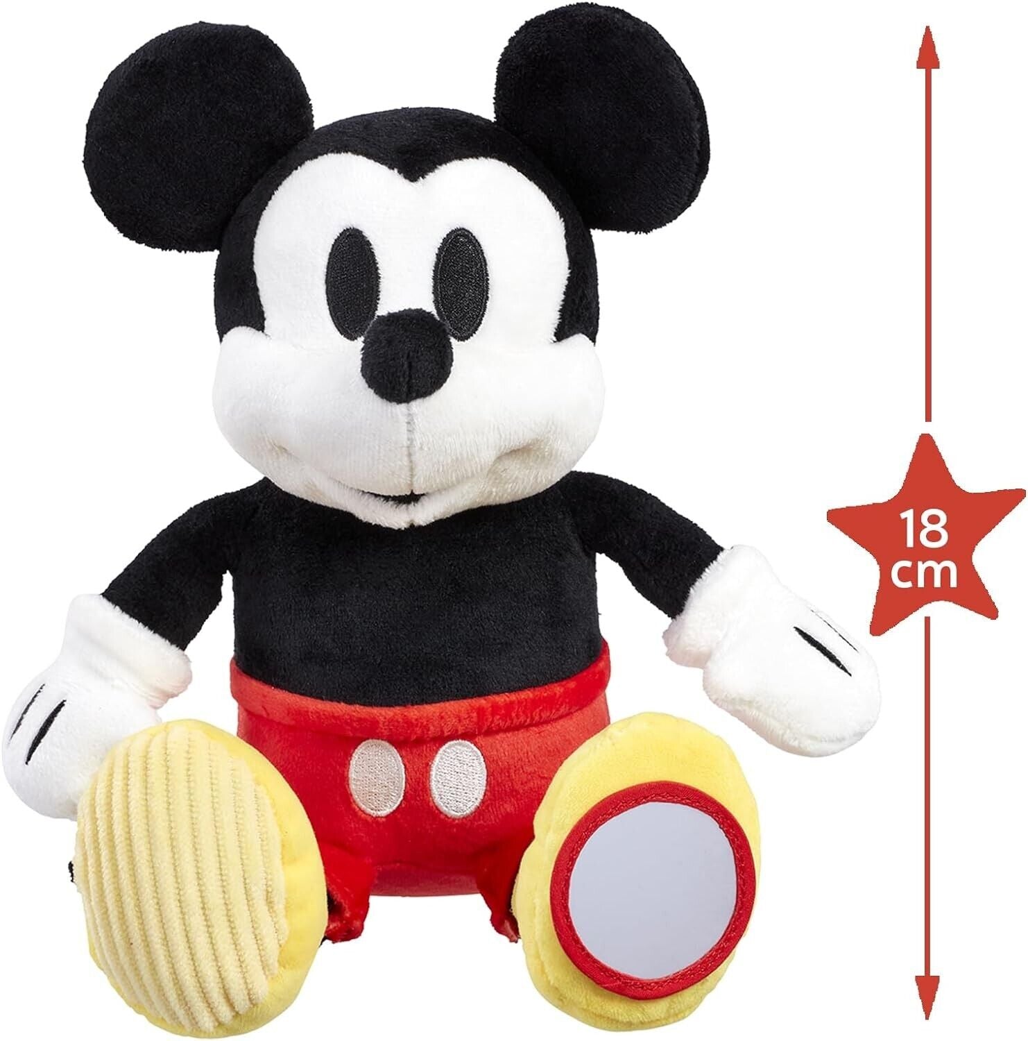 Rainbow Designs Official Disney Mickey Mouse Toy Activity Soft Toy - Newborn TOY