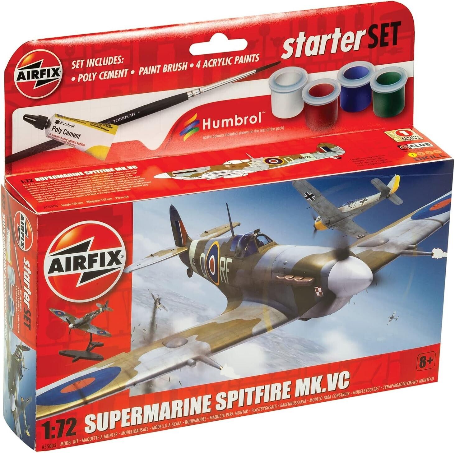 Airfix A55001 Supermarine Spitfire Mk.Vc 1:72 Scale Model Starter Set