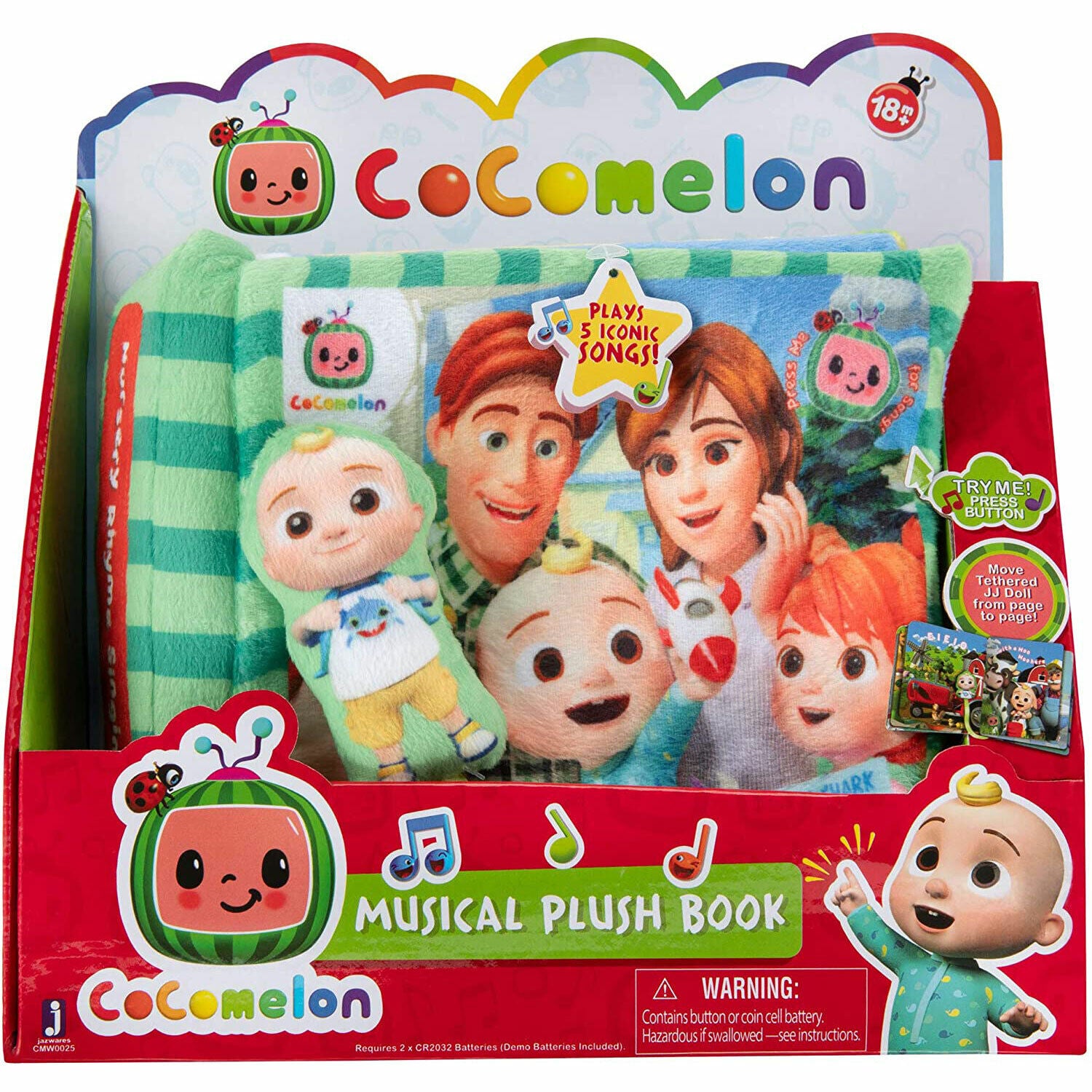 Cocomelon Singing Time Plush Book - Nursery Rhyme Musical Toy - BRAND NEW