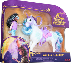 Unicorn Academy, Layla & Glacier Set with 2 Riding Accessories and Hair Styling