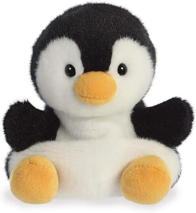 Aurora Palm Pals, Chilly The Penguin Soft Toy, 33481, 5 inches, Black and White