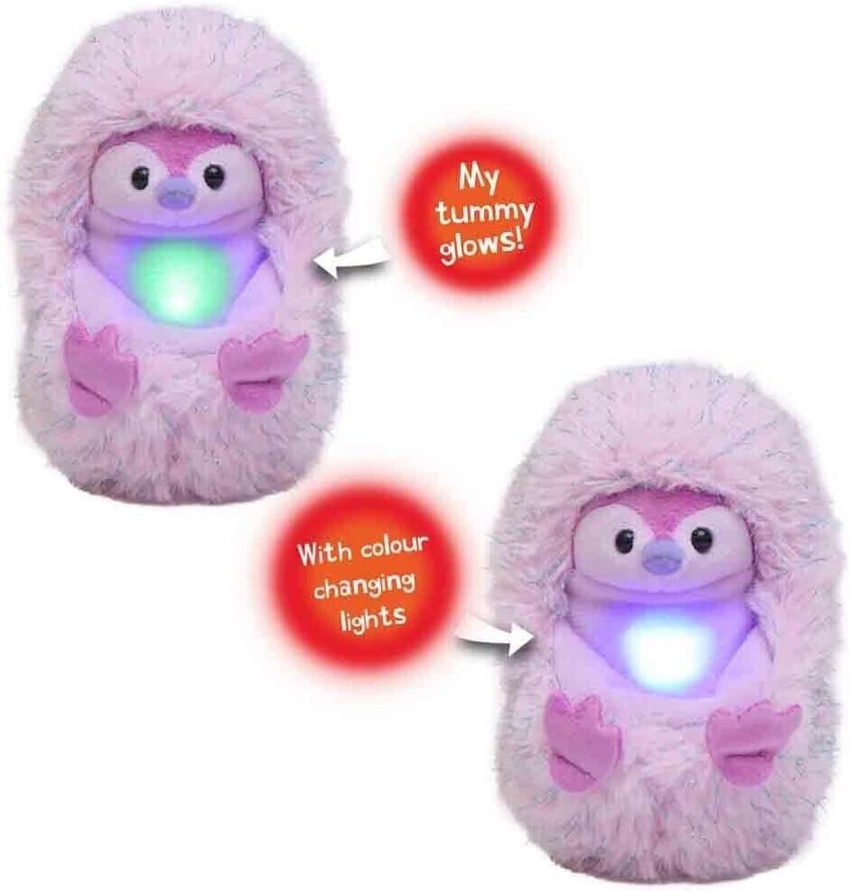 Curlimals Pip Penguin Arctic Glow Interactive Soft Toy Cute Plush Laughing Light