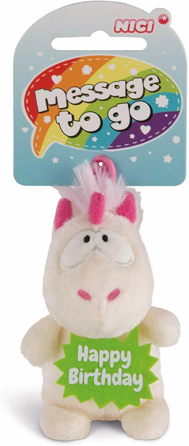 Brand New Nici 8cm Plush Unicorn Theodor Happy Birthday - Perfect Gift!