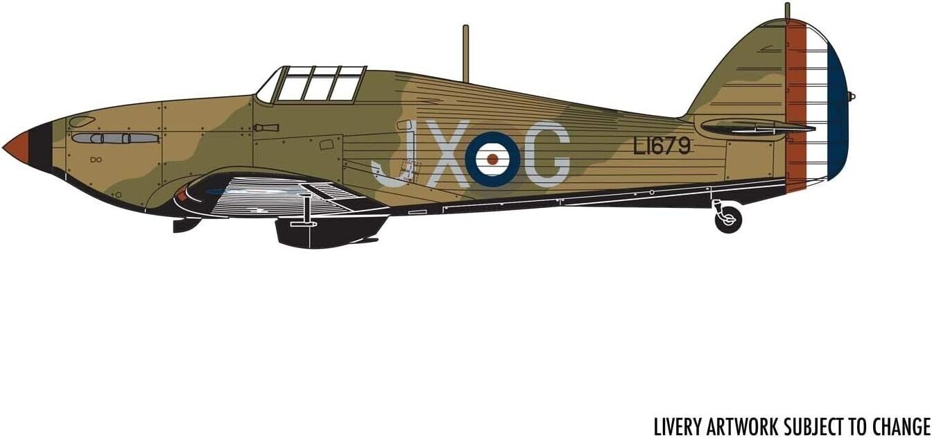 Airfix Model Set - A01010A Hawker Hurricane Mk.I Model Building Kit - Plastic Mo