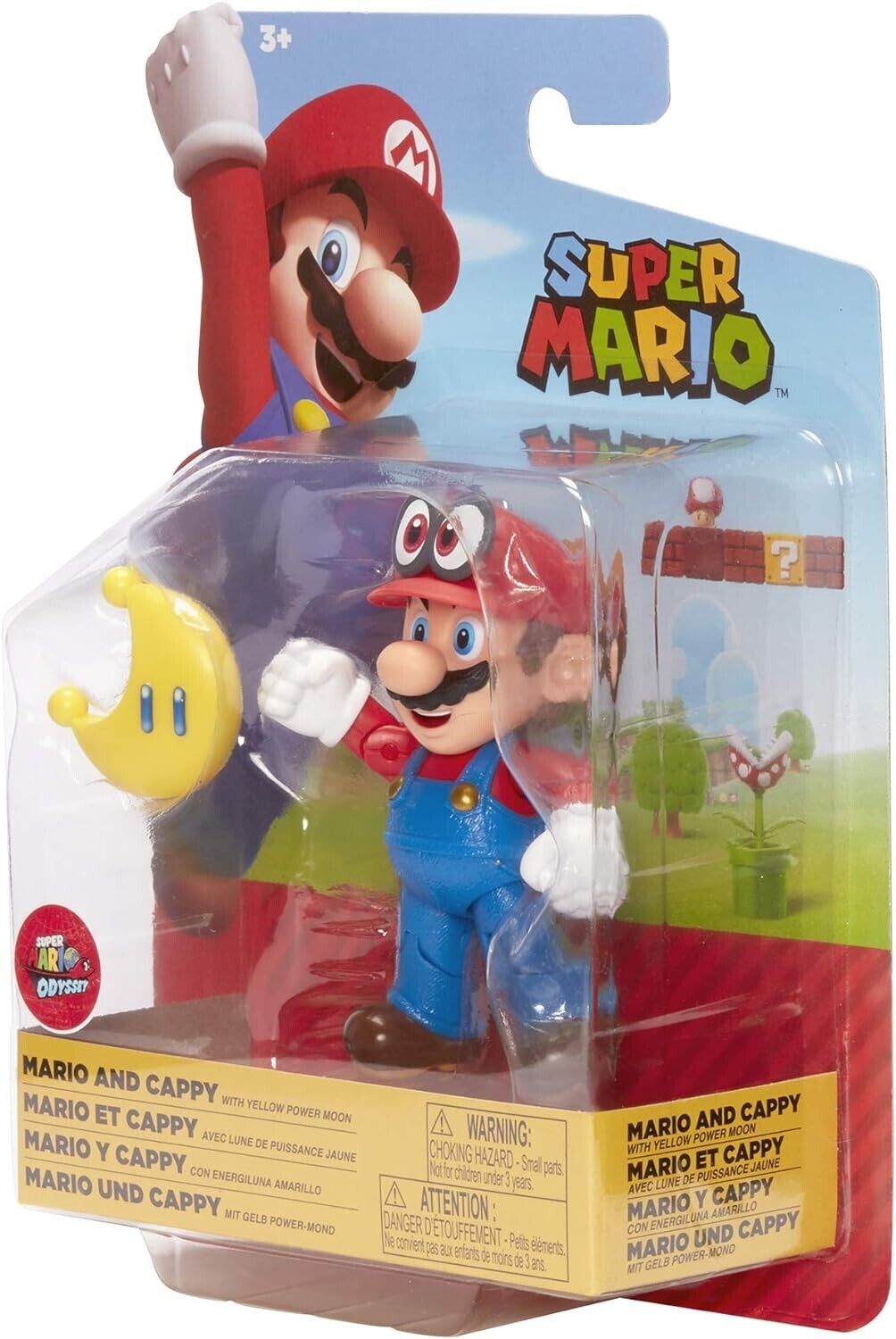 Nintendo Super Mario 10cm Figure - Mario wearing Cappy with Yellow Power Moon