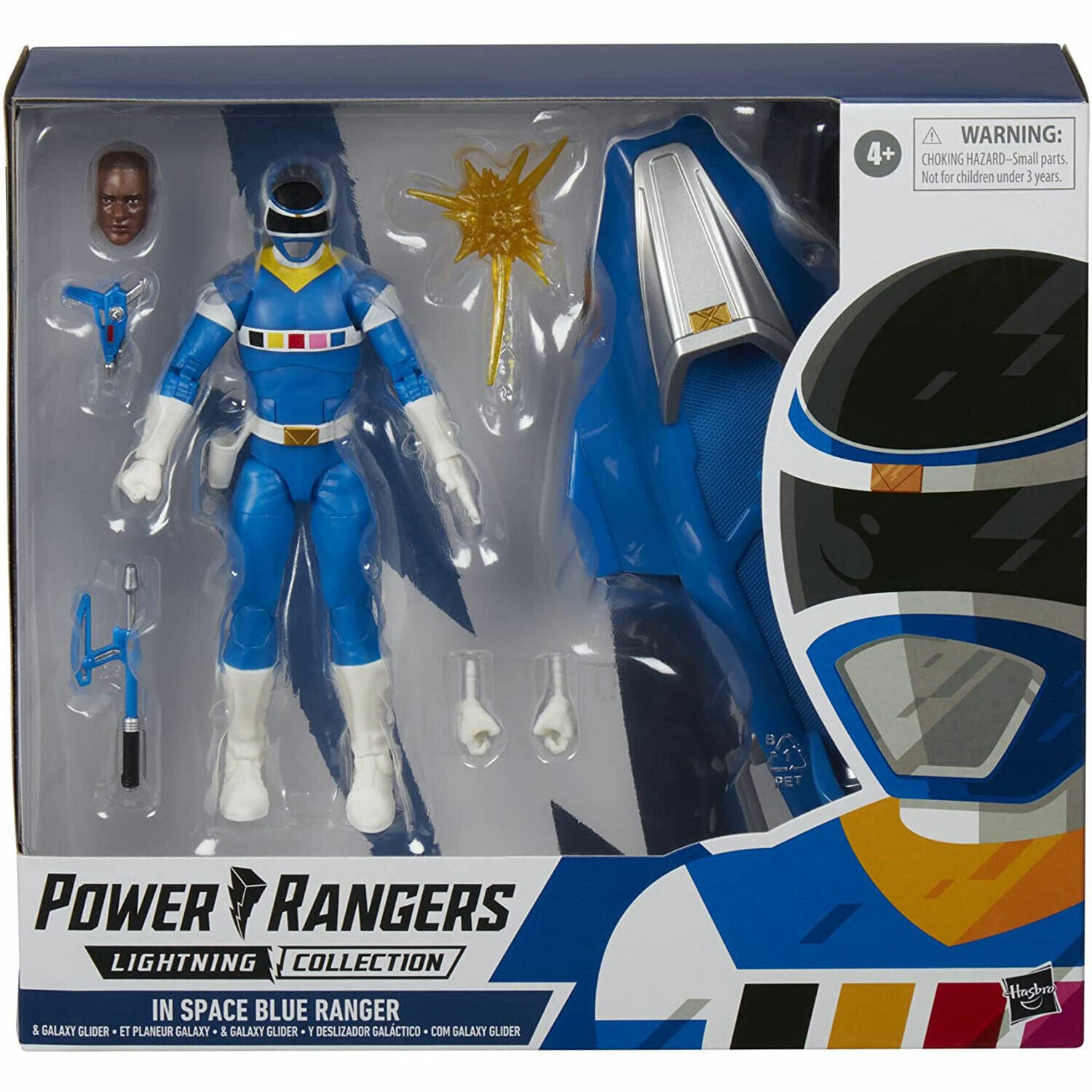 Power Rangers In Space Blue Ranger Figure + Galaxy Glider