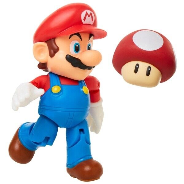 "Super Mario 4" Figure - Mario w/ Super Mushroom BRAND NEW"