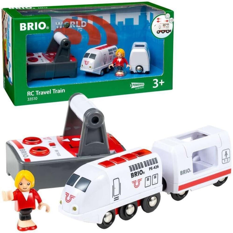 BRIO World Remote Control Travel Train Toy for Kids Age 3 Years Up - Wooden Rail