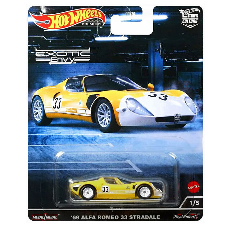 Hot Wheels Premium Car Culture Exotic Envy FPY86-978M "- Choose Your Vehicle '69 Alfa Romeo 33 Stradale #1/5