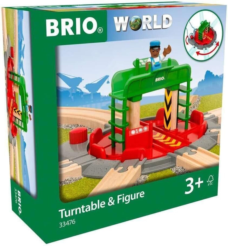 BRIO World Train Turntable & Figure for Kids Age 3 Years Up - Wooden Railway Set