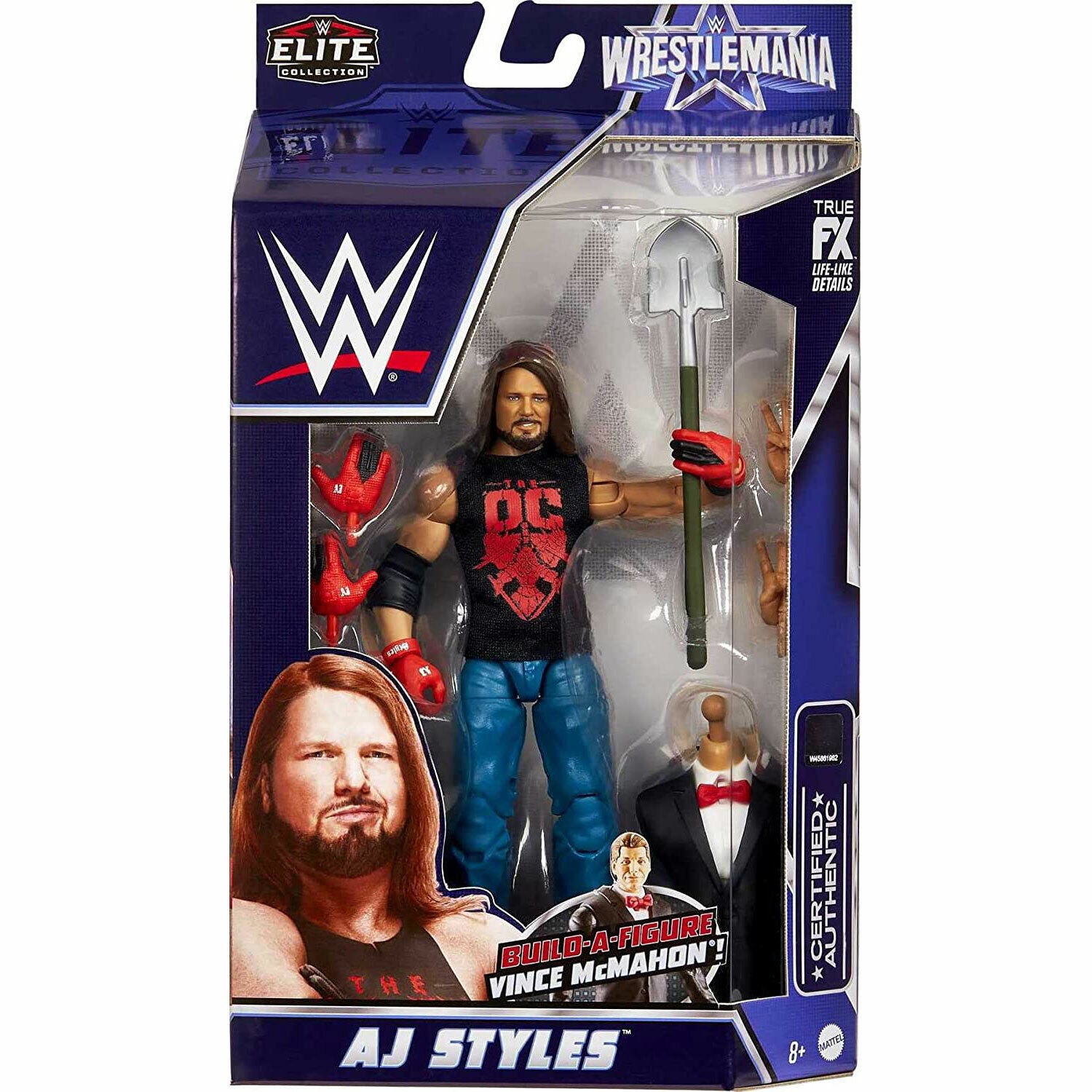 New WWE WrestleMania Elite AJ Styles Action Figure - Collectible Toy