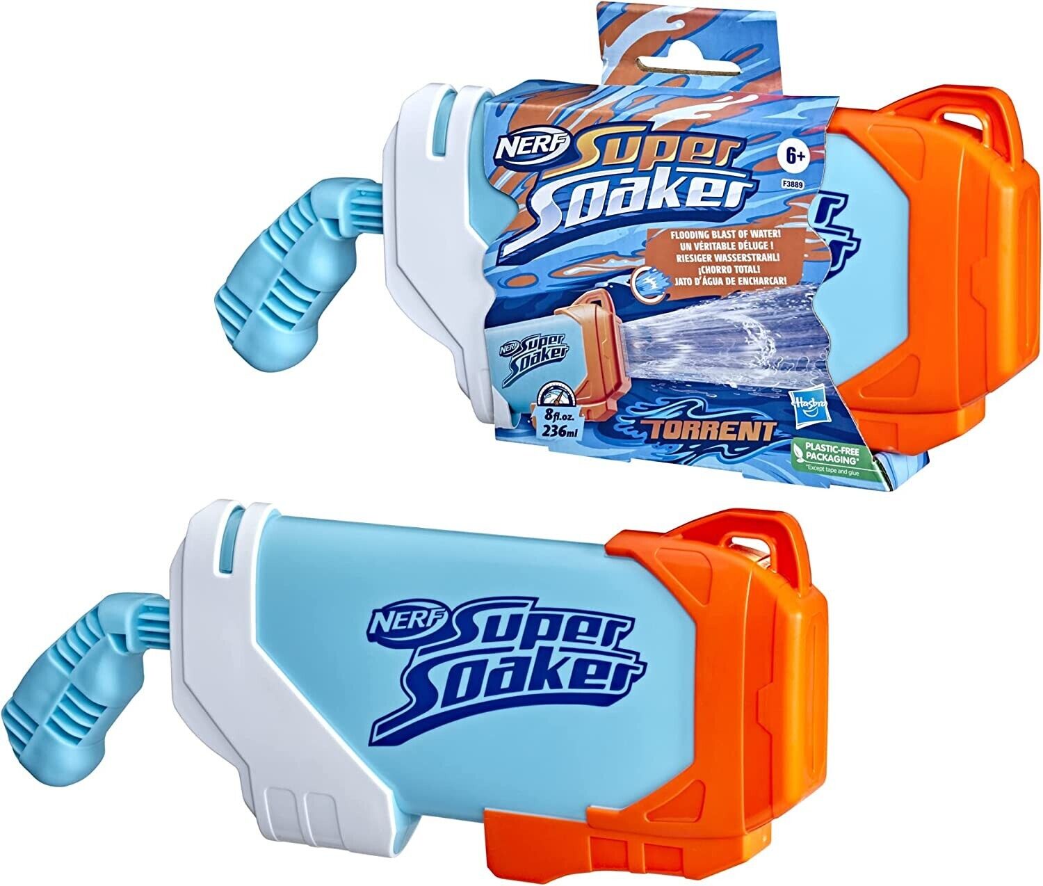 Nerf Super Soaker Torrent Water Blaster, Pump and Fire a Giant Jet of Water-