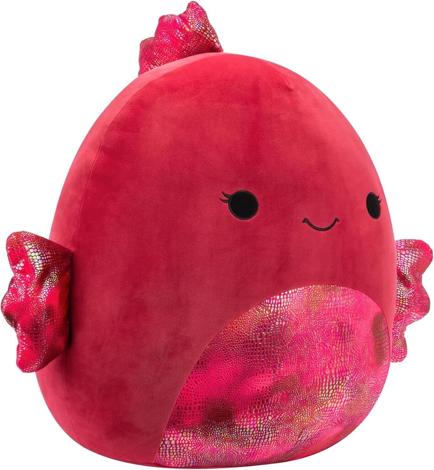 Squishmallows SQCR05481 16-Inch-Barella The Raspberry Beta Fish, Multicolour