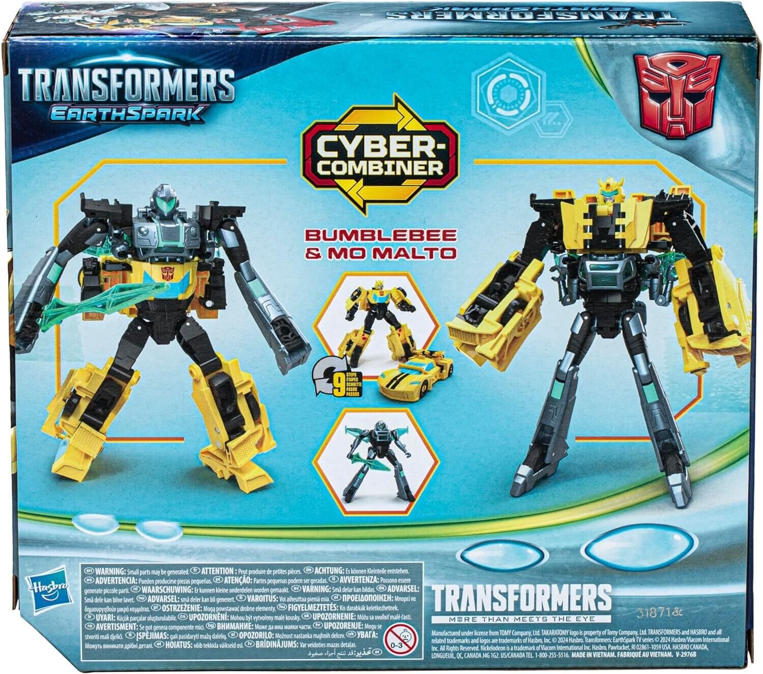 Transformers EarthSpark Cyber-Combiner Bumblebee and Mo Malto Action Figures