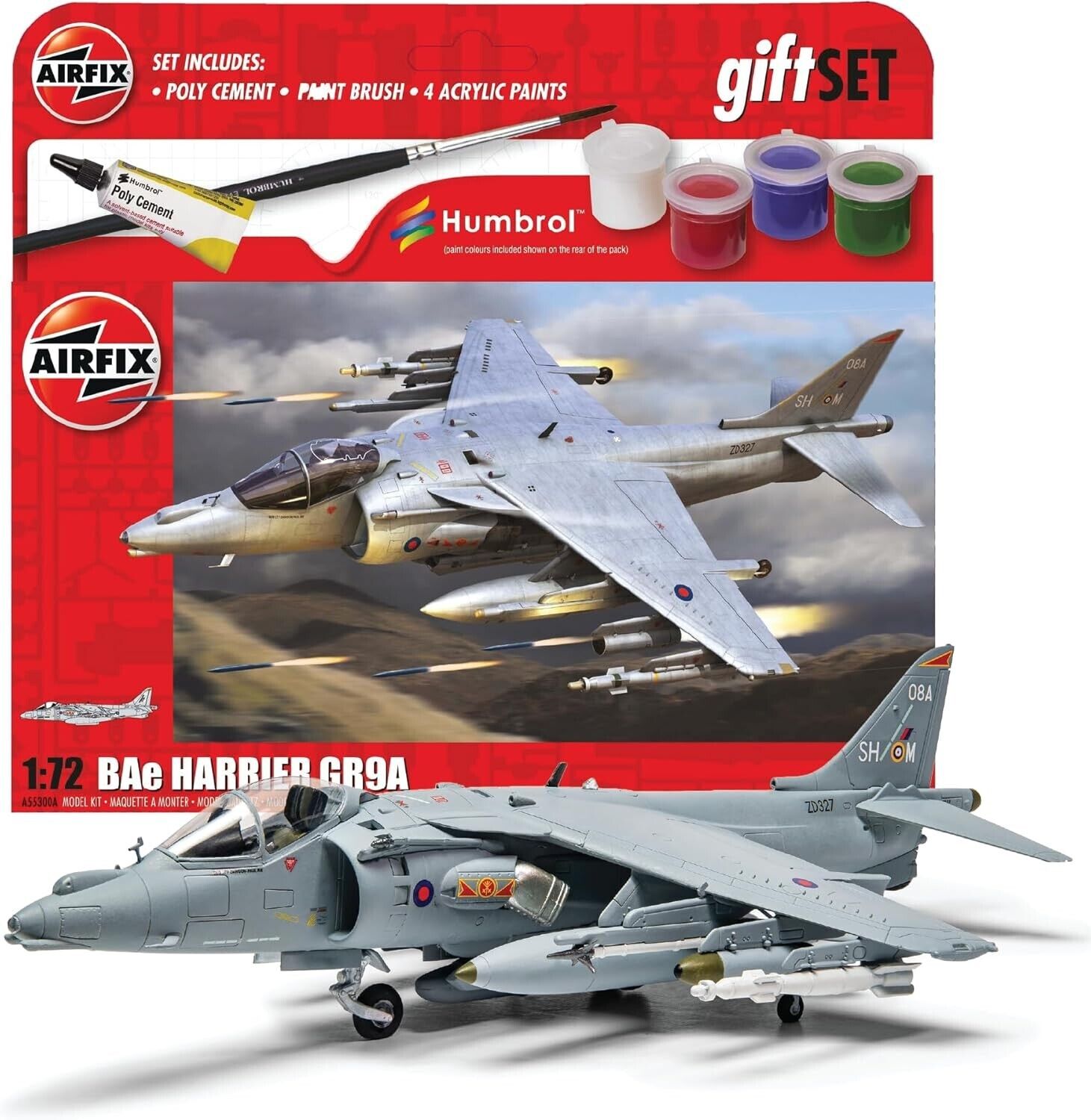 Airfix Hanging Model Aircraft Kits - BAE Harrier GR.9A Model Building Set, 1:72