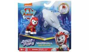 Paw Patrol Aqua Pups Marshall & Dolphin Action Figures Set - New in Box