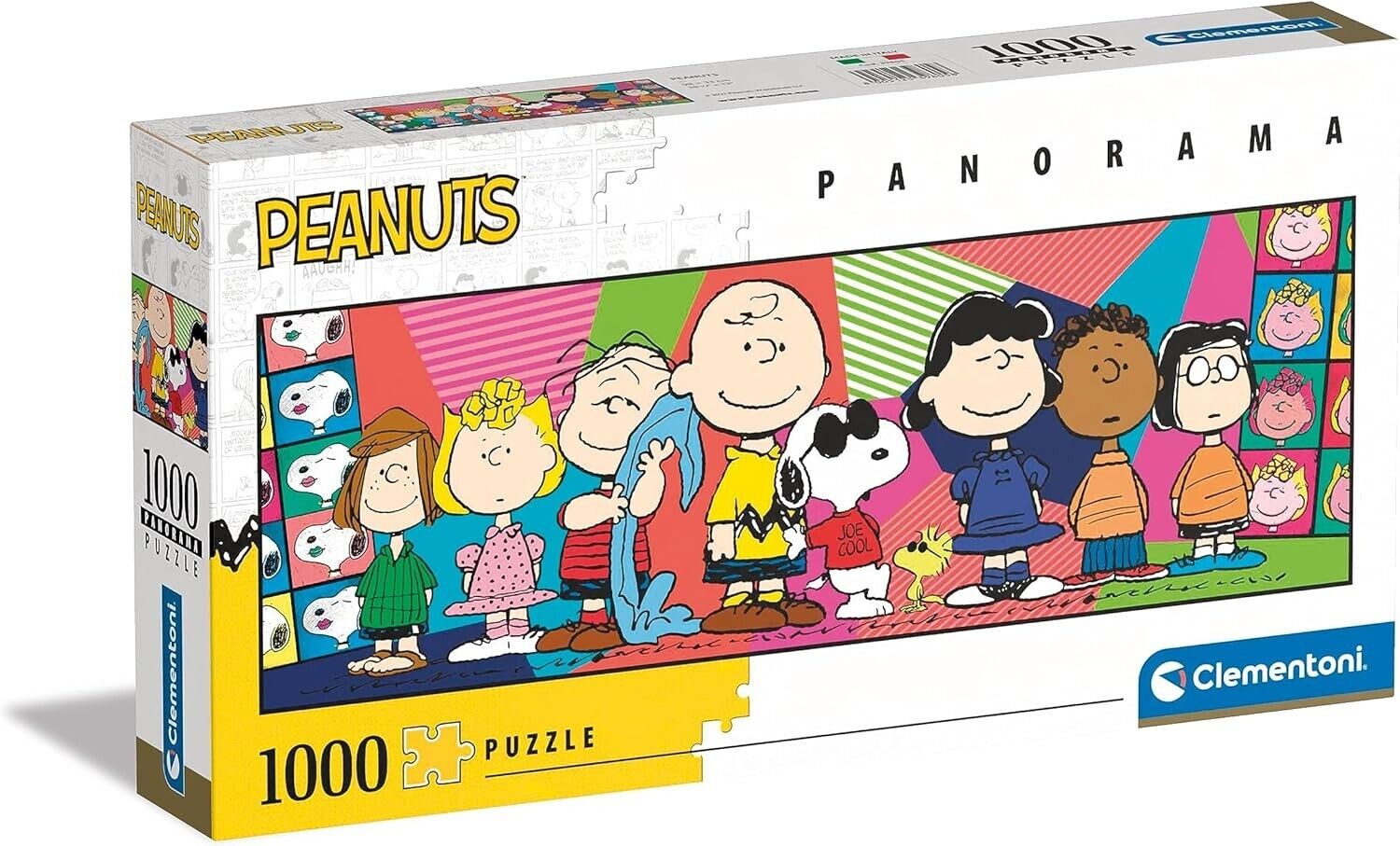 Clementoni 39805 Panorama Peanuts 1000 Pieces, Jigsaw Adults, Comic Puzzle-Made