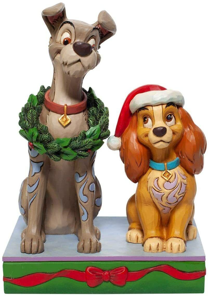 New Disney Traditions Figurine - Lady and the Tramp Decked Out Dogs