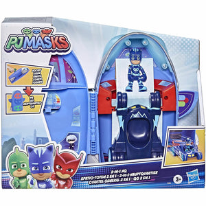 New PJ Masks 2-in-1 HQ Playset - Catboy Figure & Cat-Car - Fast Ship!