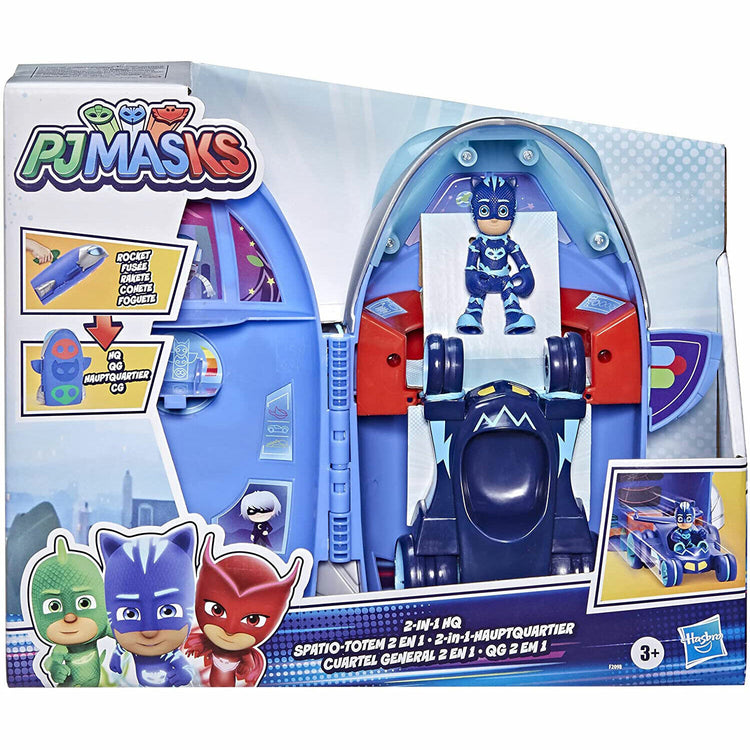 New PJ Masks 2-in-1 HQ Playset - Catboy Figure & Cat-Car - Fast Ship!