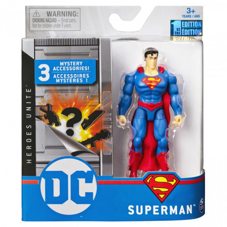 DC Comics 10-cm Action Figure with 3 Mystery Accessories, Adventure 4 SUPERMAN