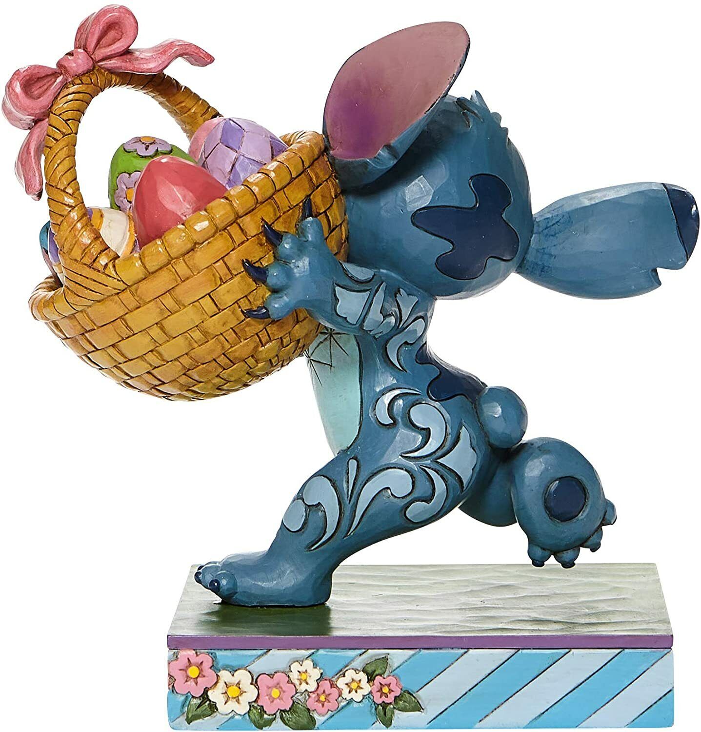 Disney Traditions Bizarre Bunny Stitch Figurine with Easter Basket - New in Box