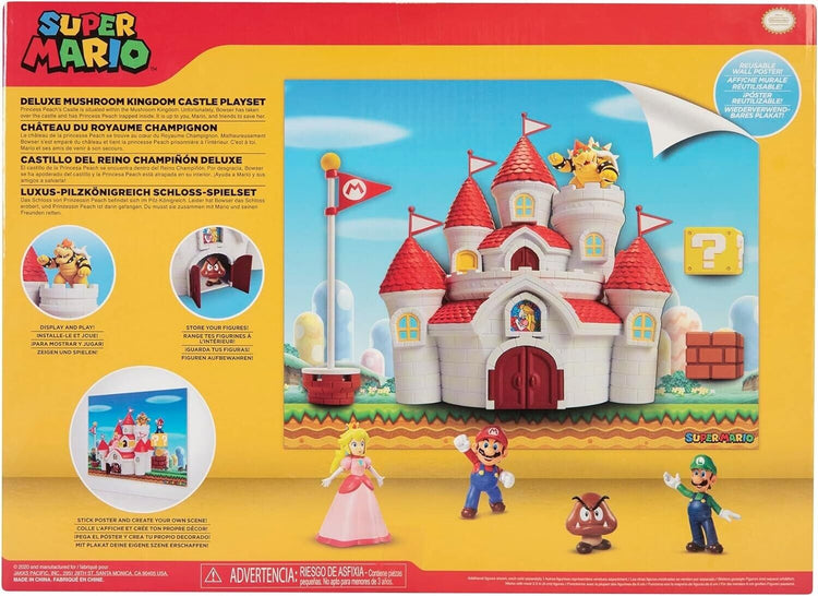 Nintendo Mushroom Kingdom Castle Playset Including Exclusive 2.5'/6cm Bowser Act