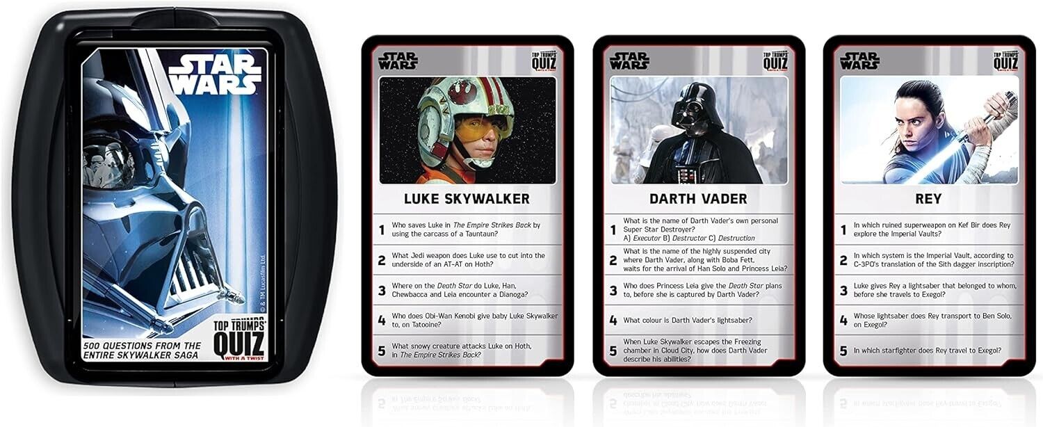 Top Trumps Star Wars Quiz Game, 500 questions to test your knowledge and memory