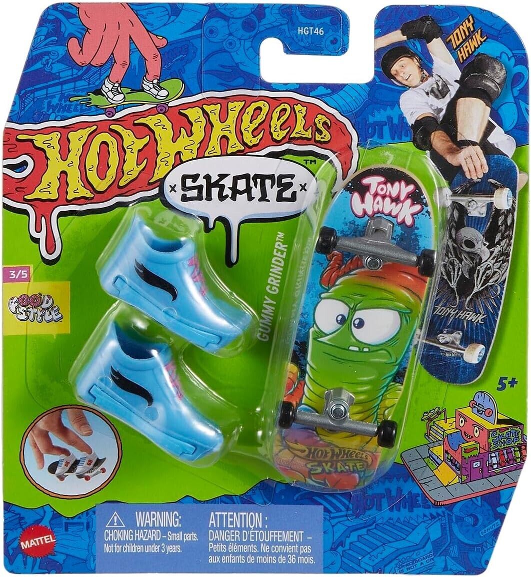 Hot Wheels Skate - 1 Fingerboard & 1 Pair of Removable Skate Shoes ,HVJ83 Food S