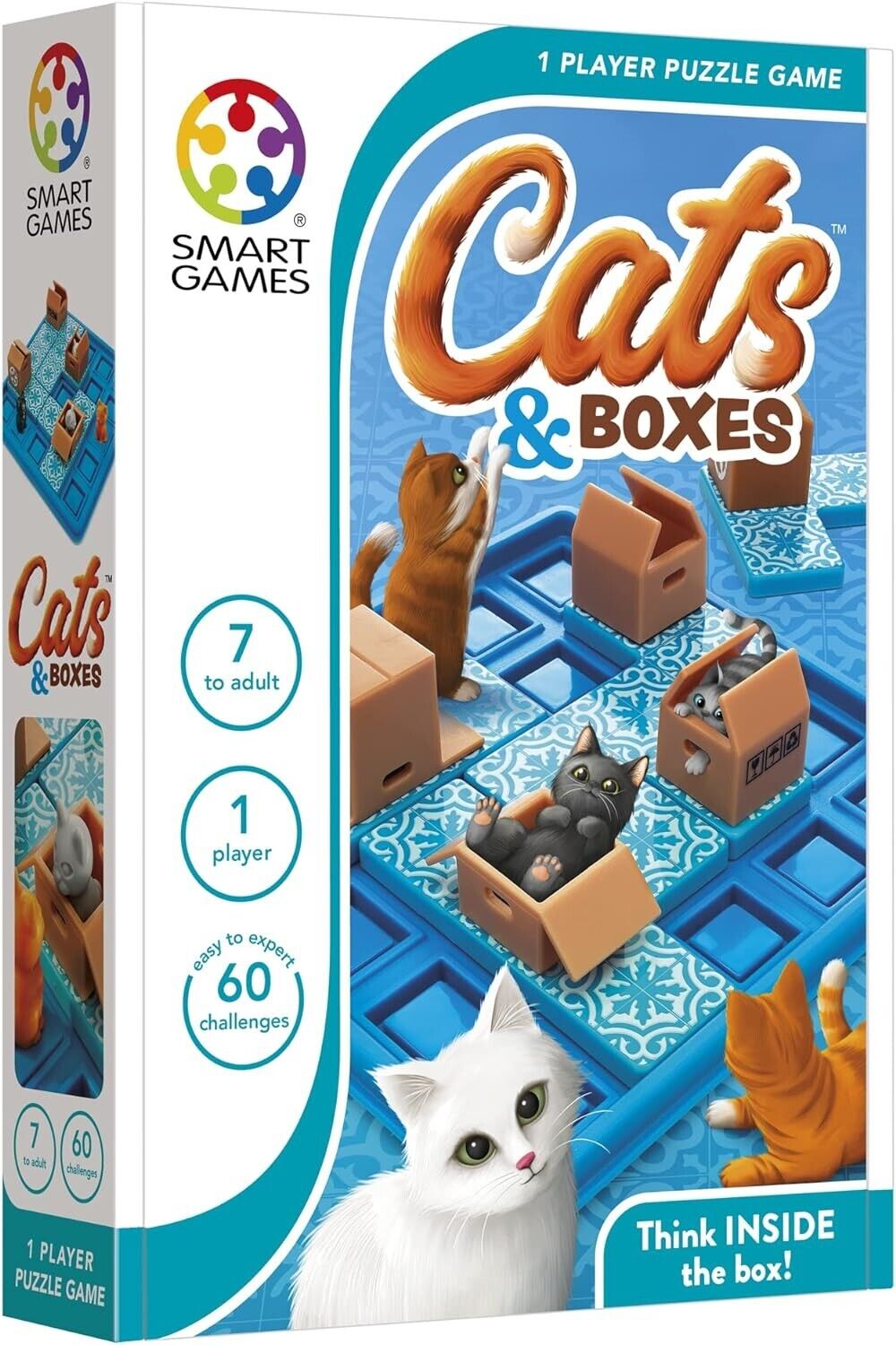 SmartGames - Cats & Boxes, Puzzle Game with 60 Challenges, 7+ Years