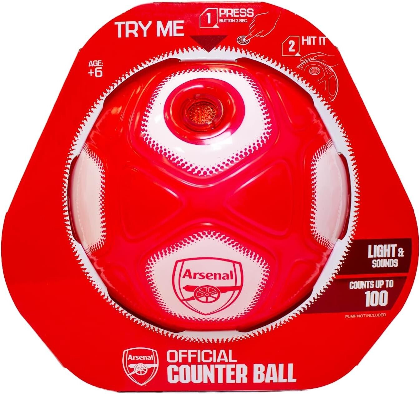 Smart Ball SBCB1A : SBCB1BNP-AFC Football, Red & White, One Size