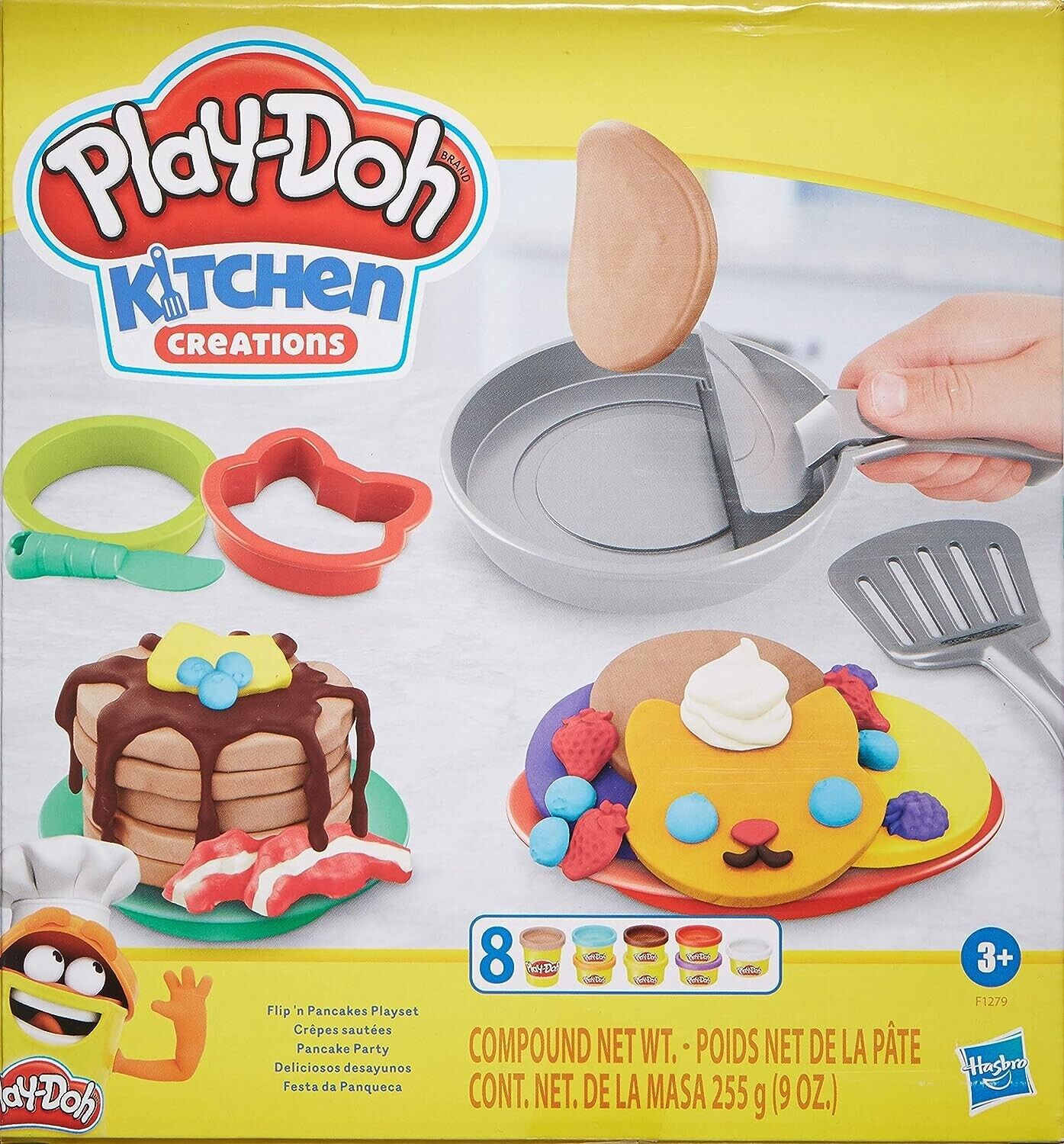 Play-Doh Kitchen Creations Flip 'n Pancakes Playset 14-Piece Breakfast Toy