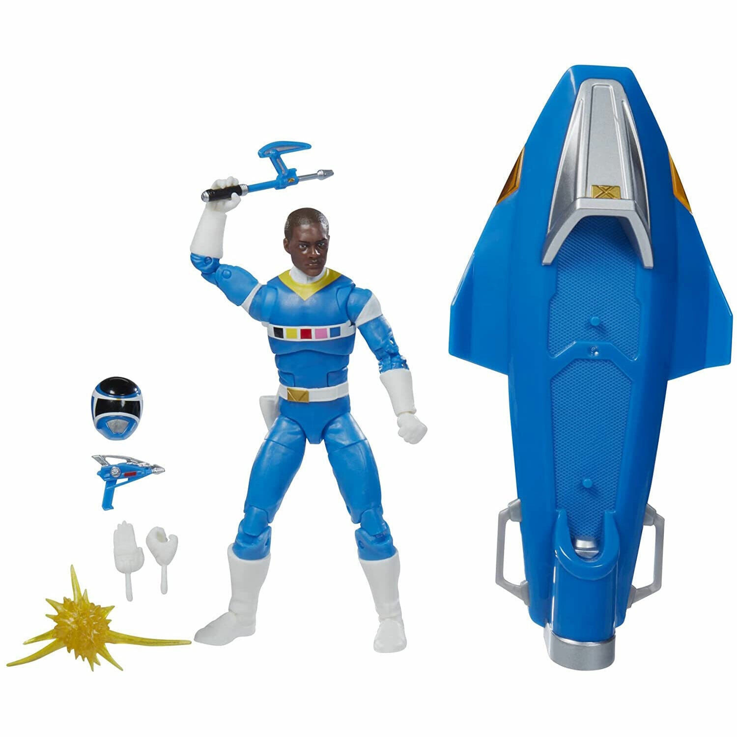 Power Rangers In Space Blue Ranger Figure + Galaxy Glider