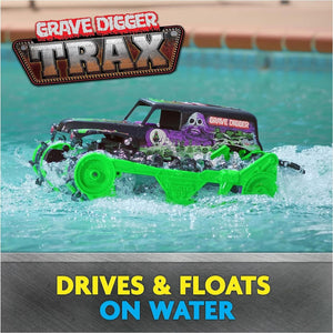 Monster Jam, Official Grave Digger Trax All-Terrain Remote Control Outdoor Vehic